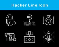 conjunto de iconos de vector de hacker