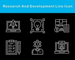 investigación y desarrollo vector icono conjunto