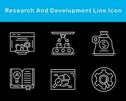 investigación y desarrollo vector icono conjunto