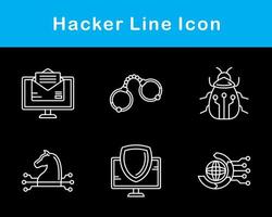 conjunto de iconos de vector de hacker