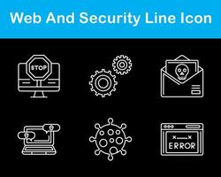 web y seguridad vector icono conjunto