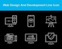 web diseño y desarrollo vector icono conjunto