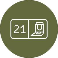 Seat Number Twenty One Vector Icon