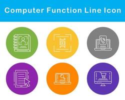 computadora función vector icono conjunto