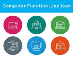 computadora función vector icono conjunto