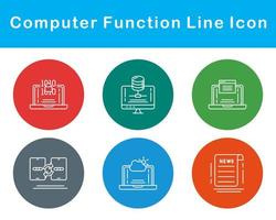 computadora función vector icono conjunto