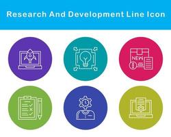 investigación y desarrollo vector icono conjunto