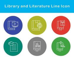 Library And Literature Vector Icon Set