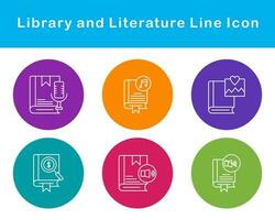 Library And Literature Vector Icon Set