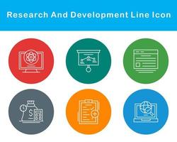 investigación y desarrollo vector icono conjunto