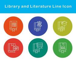 biblioteca y literatura vector icono conjunto