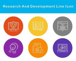 investigación y desarrollo vector icono conjunto