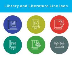 biblioteca y literatura vector icono conjunto