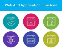 web y solicitud vector icono conjunto