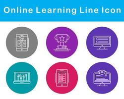 Online Learning Vector Icon Set