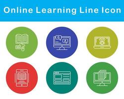 Online Learning Vector Icon Set