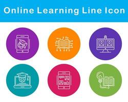 Online Learning Vector Icon Set