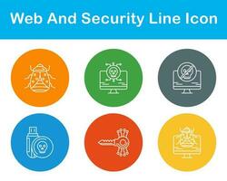 web y seguridad vector icono conjunto