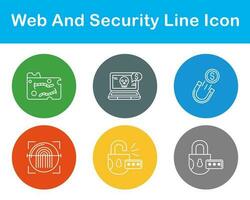 web y seguridad vector icono conjunto