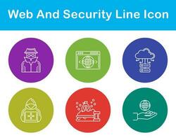 web y seguridad vector icono conjunto