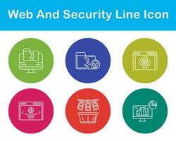 web y seguridad vector icono conjunto