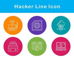 conjunto de iconos de vector de hacker