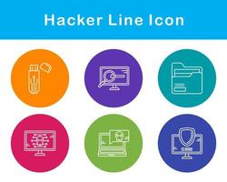 conjunto de iconos de vector de hacker