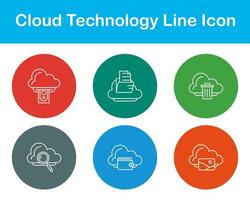 Cloud Technology Vector Icon Set