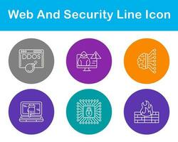 web y seguridad vector icono conjunto