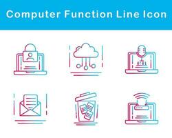 computadora función vector icono conjunto