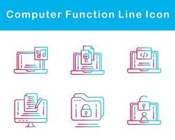 computadora función vector icono conjunto