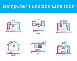 computadora función vector icono conjunto