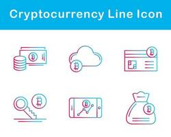 Bitcoin And Cryptocurrency Vector Icon Set