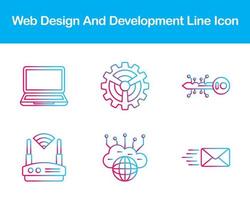 web diseño y desarrollo vector icono conjunto