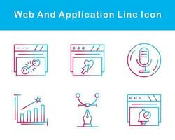 web y solicitud vector icono conjunto