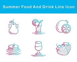 Summer Food And Drink Vector Icon Set