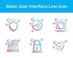 básico usuario interfaz vector icono conjunto