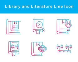 biblioteca y literatura vector icono conjunto