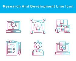 investigación y desarrollo vector icono conjunto