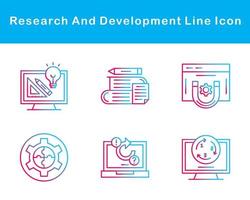 investigación y desarrollo vector icono conjunto