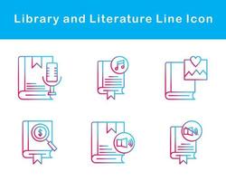 Library And Literature Vector Icon Set