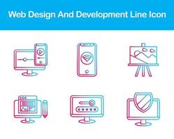 web diseño y desarrollo vector icono conjunto