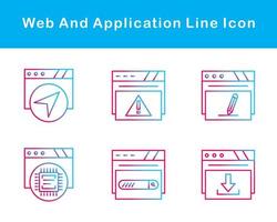 web y solicitud vector icono conjunto