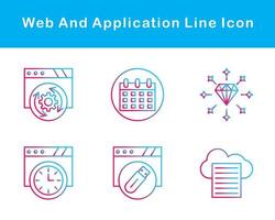 web y solicitud vector icono conjunto