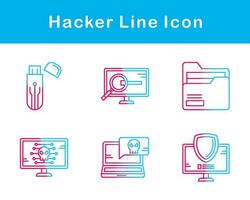 conjunto de iconos de vector de hacker