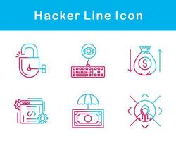 conjunto de iconos de vector de hacker