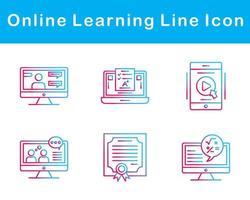 Online Learning Vector Icon Set