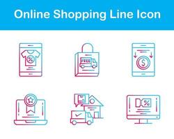 conjunto de iconos de vector de compras en línea