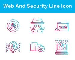 web y seguridad vector icono conjunto