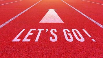 Word go written on an athletics track for business planning strategies and challenges or career path opportunities and change, road to success concept photo